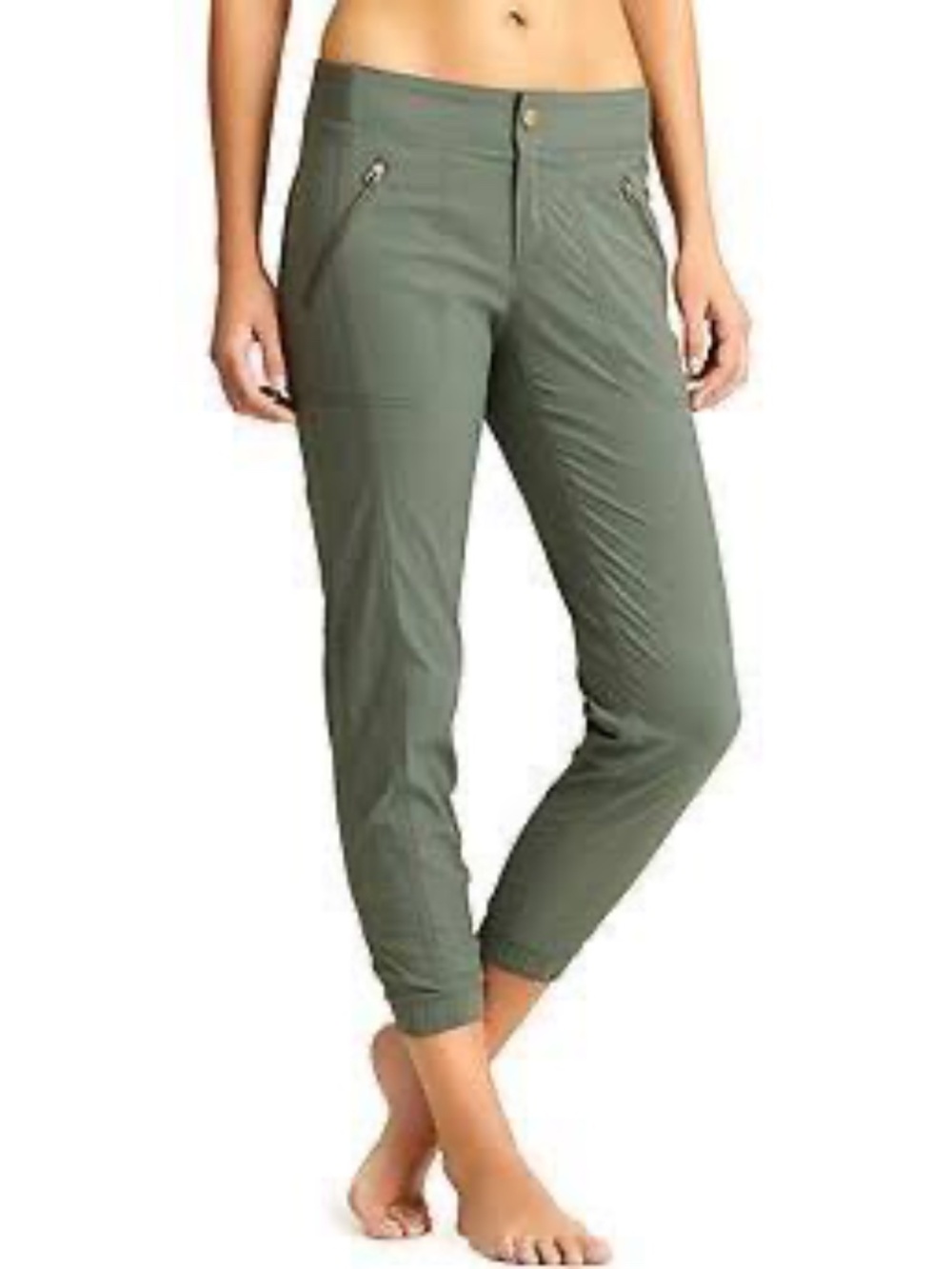 Athleta Trekkie Crop Jogger utility pant 8 green